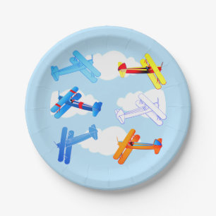 Vintage Airplane Airforce Aviator Birthday Party Paper Plate