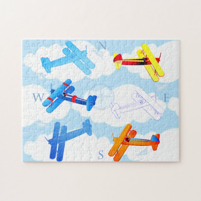 Vintage Airplane Airforce Aviator Jigsaw Puzzle (Horizontal)