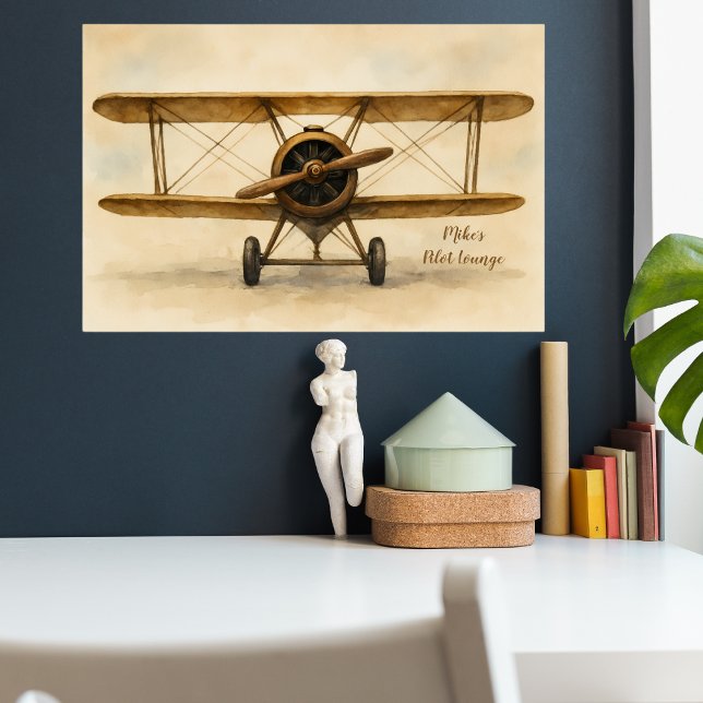 Vintage Airplane Antique Biplane Aviation Aviator Poster (Creator Uploaded)