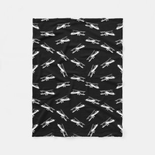 Vintage Airplane Art Flying Airplanes Planes Fleece Blanket