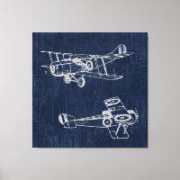 Vintage Airplane Art Newspaper Text & Script Style