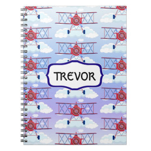 Vintage Airplane Aviator Travel Adventure Notebook