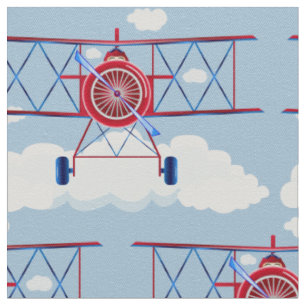 Vintage Airplane Aviator Travel Adventure Pilot Fabric