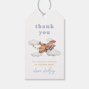 Vintage Airplane Baby Shower Favour Tags