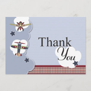 Vintage Airplane Baby Shower Thank You Card