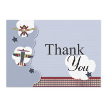 Vintage Airplane Baby Shower Thank You