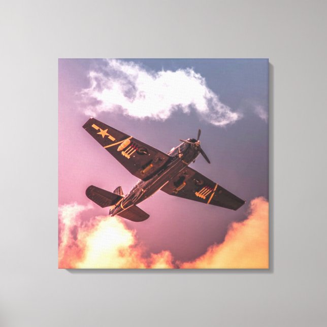 Vintage Airplane Beautiful Sky Canvas Print (Front)