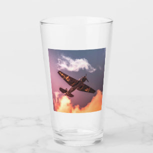 Vintage Airplane Beautiful Sky Glass