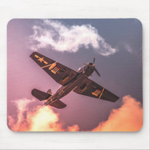 Vintage Airplane Beautiful Sky Mouse Pad