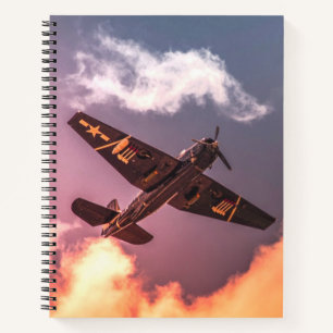 Vintage Airplane Beautiful Sky Notebook