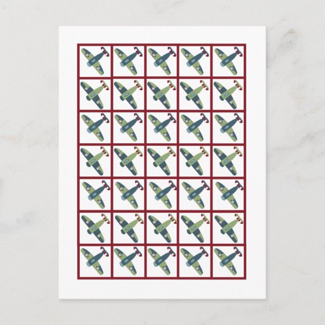 Vintage Airplane Bingo Card Markers (Front)