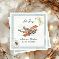 Vintage Airplane Boy Travel Baby Shower