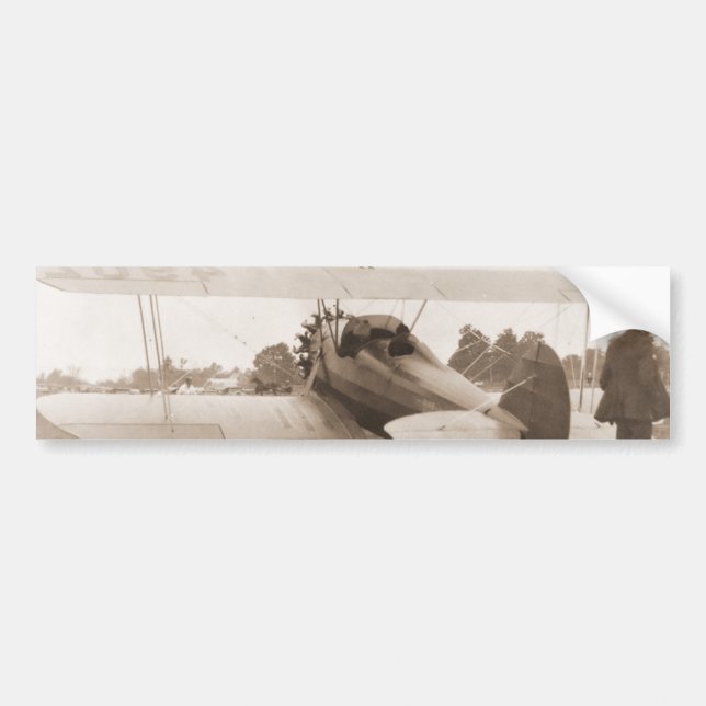 Vintage Airplane Bumper Sticker (Front)