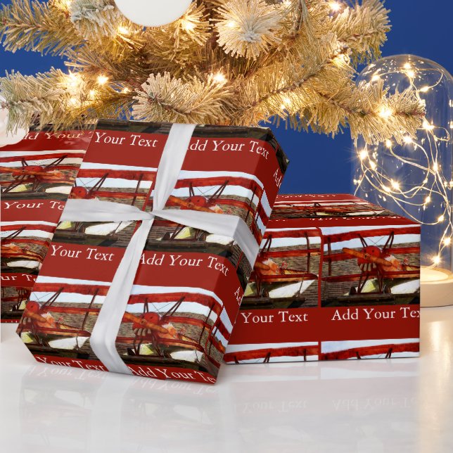 Vintage Airplane by Shirley Taylor Wrapping Paper (Holidays)