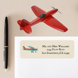 Vintage Airplane Cessna Aviation Return Address