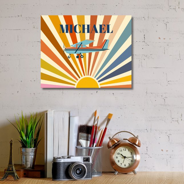 Vintage Airplane Cessna Retro Sunset Custom Poster (Creator Uploaded)