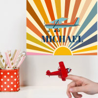 Vintage Airplane Cessna Retro Sunset Custom