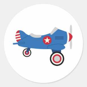Vintage Airplane Classic Round Sticker