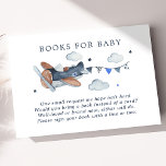 Vintage Airplane Clouds Watercolor Books For Baby Enclosure Card<br><div class="desc">Vintage Airplane Clouds Watercolor Books For Baby Enclosure Card</div>
