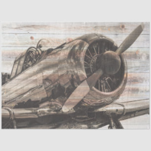 Vintage Airplane Decoupage Tissue Paper
