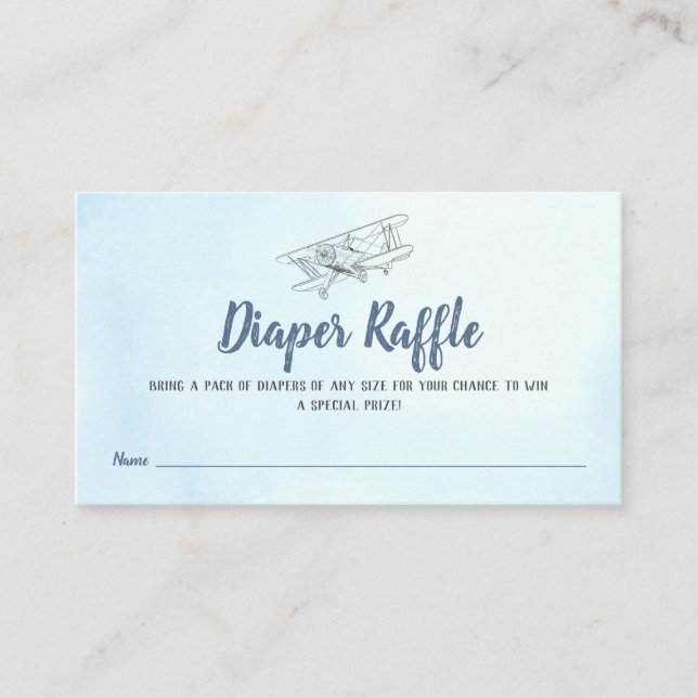 Vintage Airplane Diaper Raffle Enclosure Card (Front)