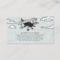 Vintage Airplane Display Shower Invitation Insert