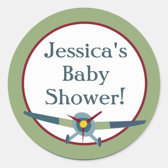 Vintage Airplane Favour Stickers (Front)