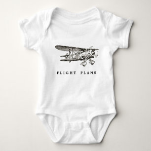 Vintage Airplane, Flight Plans Baby Bodysuit