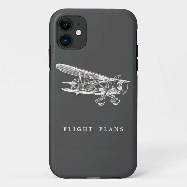 Vintage Airplane, Flight Plans Case-Mate iPhone Case (Back)