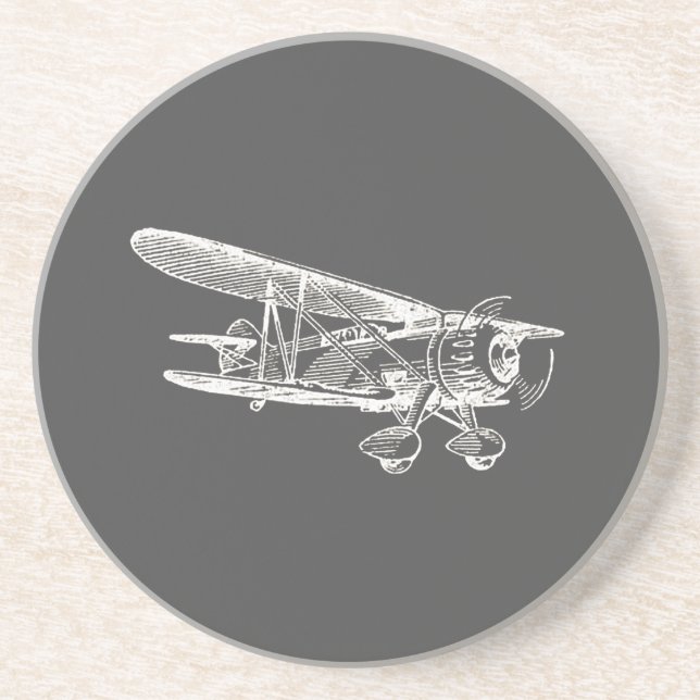 Vintage Airplane, Flight Plans Coaster (Front)