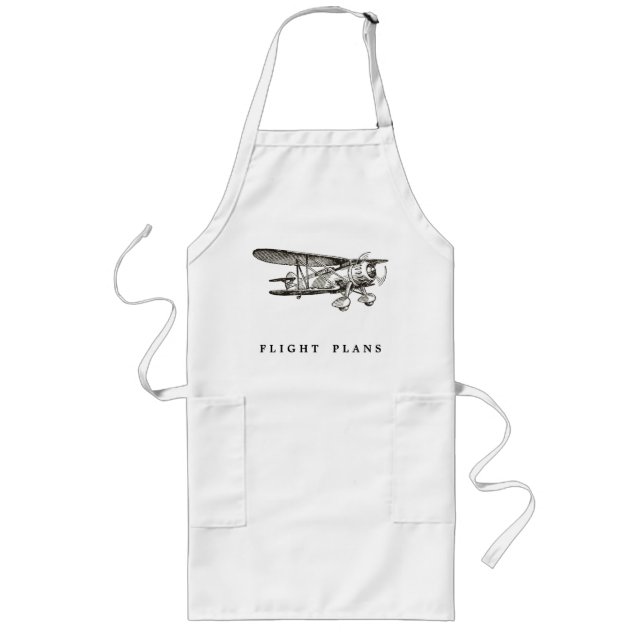 Vintage Airplane, Flight Plans Long Apron (Front)