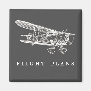 Vintage Airplane, Flight Plans Magnet