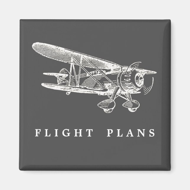 Vintage Airplane, Flight Plans Magnet (Front)