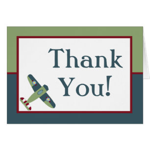 Vintage Airplane Folded Thank You Card