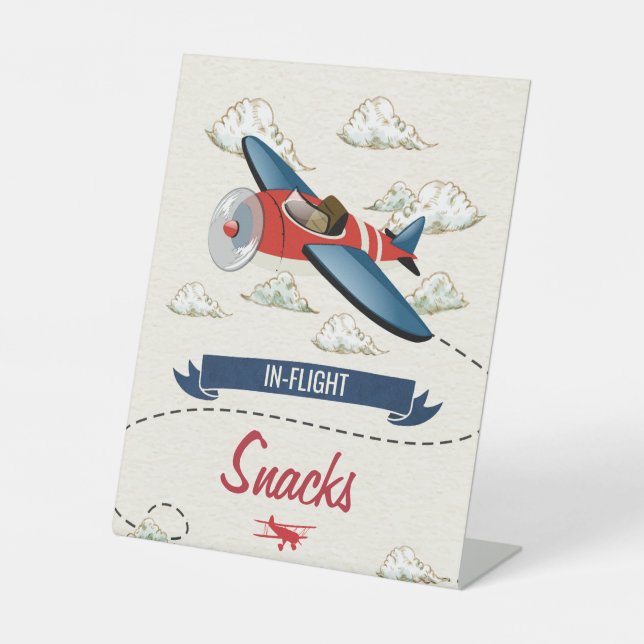 Vintage Airplane Food Party Sign (Front)