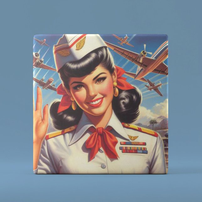 Vintage Airplane Girl Tile (Creator Uploaded)