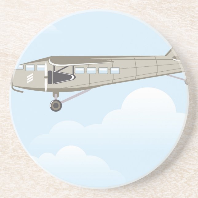 Vintage Airplane illustration vector Coaster (Front)