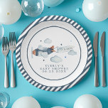 Vintage Airplane It's A Boy Baby Shower Paper Plate<br><div class="desc">Vintage Airplane It's A Boy Baby Shower Paper Plate. This design features an adorable vintage airplane. Personalize this custom design with your own text and details.</div>