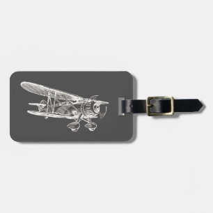 Vintage Airplane Luggage Tag