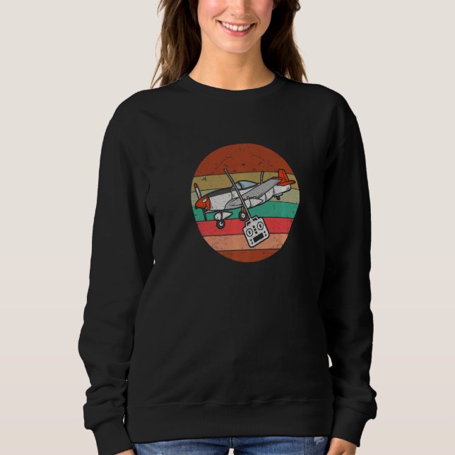 Vintage Airplane Model Rc Pilot Model Maker Sweatshirt (Front)