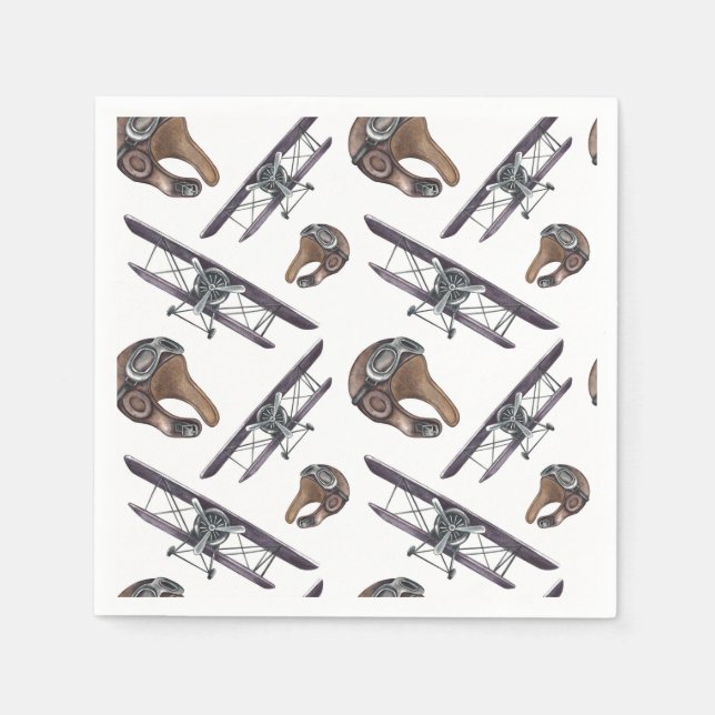 Vintage Airplane  Napkin (Front)