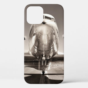 vintage airplane on a runway iPhone 12 case