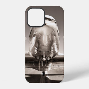 vintage airplane on a runway iPhone 12 case