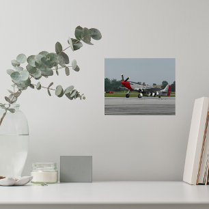 Vintage Airplane P-51 Mustang WW2 Fun Birthday Poster