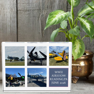 Vintage Airplane Photo Collage and Text Fun Custom Block