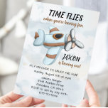 Vintage Airplane Pilot Aviation Birthday Party Invitation<br><div class="desc">Vintage airplane. aviation birthday. 1st birthday. Time flies</div>