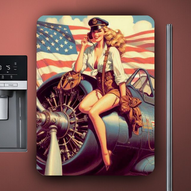 Vintage Airplane Pin-up Magnet (Creator Uploaded)