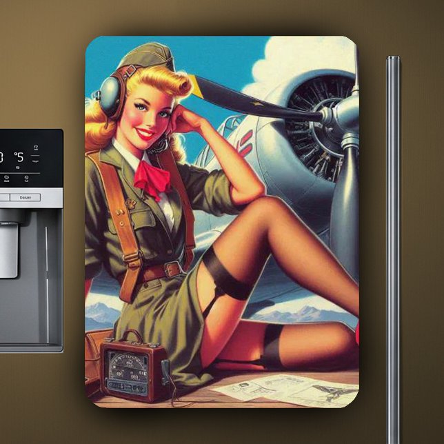 Vintage Airplane Pin-Up Magnet (Creator Uploaded)