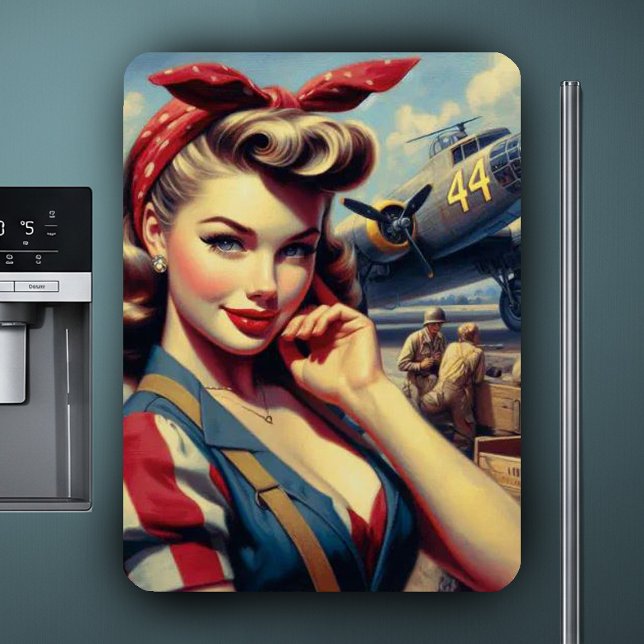 Vintage Airplane Pin Up Magnet (Creator Uploaded)
