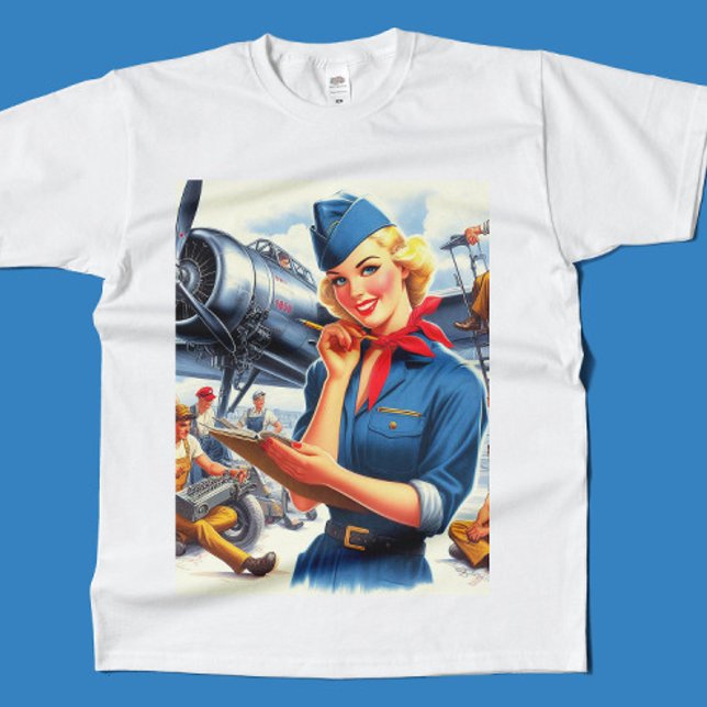 Vintage Airplane Pin-up T-Shirt (Creator Uploaded)